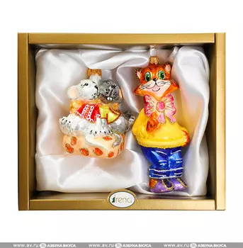 Набор игрушек для елки Irena "Коллекция Традиции" Леопольд и мышата на сыре Украина