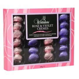Набор шоколадных конфет с кремовой начинкой со вкусом розы и фиалки Whitakers Chocolates 200 г, Великобритания