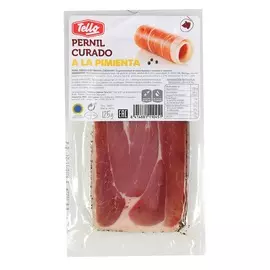 Окорок сыро-вяленый с перцем в нарезке "Курадо" Tello 125 г, Испания