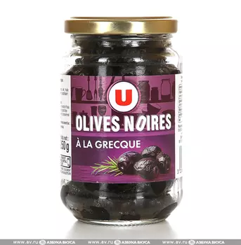 Оливки черные вяленые по-гречески SISTEM U 250 г, Франция
