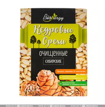 Орехи BioNergy кедровые очищенные 200г