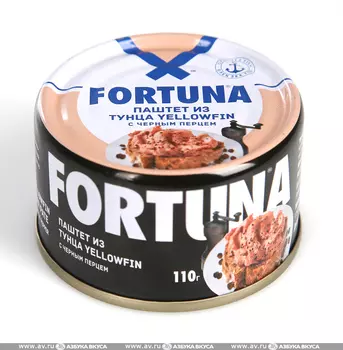 Паштет Fortuna из тунца с черным перцем 110 г ж/б Таиланд