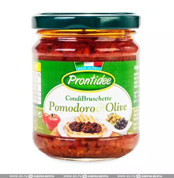 Паста для брускетты "Prontidee" с сушеными томатами и оливками, 180г, Италия