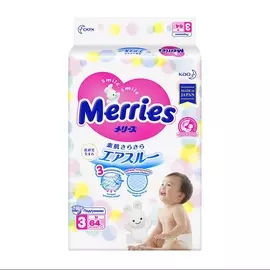 Подгузники Air Through M (6–11 кг), Merries, 64 шт., Япония
