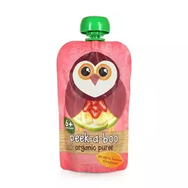 Пюре Peek-a-boo яблоко, банан, клубника с 6 месяцев 113 г дой-пак Испания