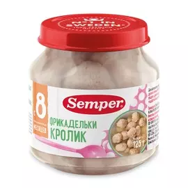 Пюре Semper фрикадельки из кролика с 8 месяцев 125 г Чешская республика