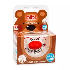Пустышка bibi Premium Dental Happiness Papa 0-6 месяцев силиконовая Швейцария