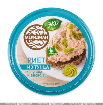 Риет из тунца Меридиан с луком и васаби 100г стекло