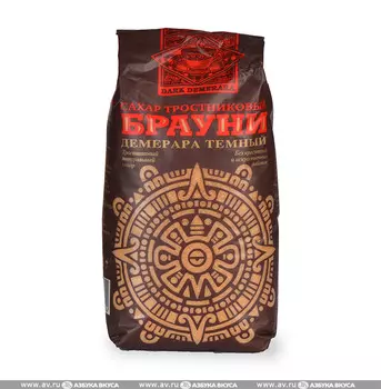 Сахар тростниковый коричневый темный "Брауни" 900 г, Россия