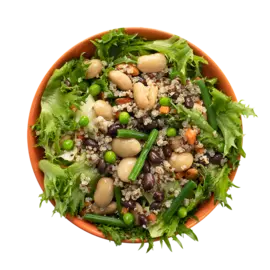 Салат-боул с киноа, черной фасолью и зеленым горошком 200 г Уже Готово Россия