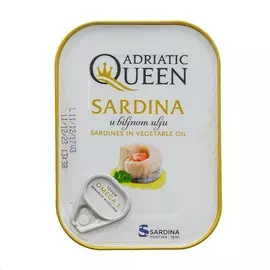 Сардины Adriatic Queen в растительном масле 105г ж/б Хорватия
