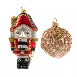 Щелкунчик и орех, набор игрушек для елки, винтаж, ручная работа, Irena, 2 шт Украина