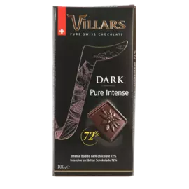 Шоколад «72% какао» горький, Villars, 100 г, Швейцария