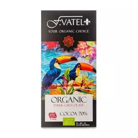 Шоколад горький F.Vatel "Органик" 70% какао 100 г Франция