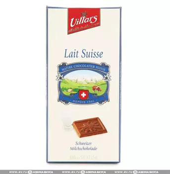 Шоколад молочный, Villars, 100 г, Швейцария