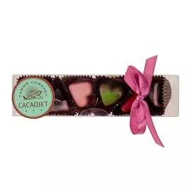 Шоколадные конфеты "Сердца" ручной работы Cacaojet 6 шт, Россия