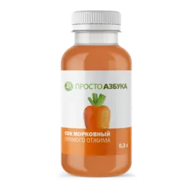 Сок прямого отжима «Морковный», «Просто Азбука», 0.3 л