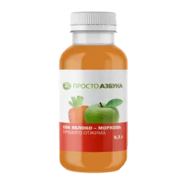 Сок прямого отжима яблоко-морковь Просто Азбука 0.3 л Россия