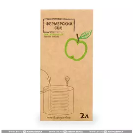 Сок яблочный прямого отжима «Фермерский» от Ярослава Звягина, 2 л, Московская область