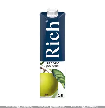 Сок «Зеленое яблоко», Rich, 1 л, Россия