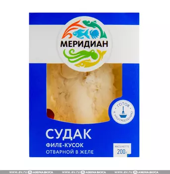 Судак отварной в желе «Меридиан», 200г Россия