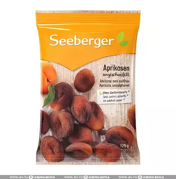 Сухофрукты абрикос сушеный несульфитированный, Seeberger, 125 г, Германия
