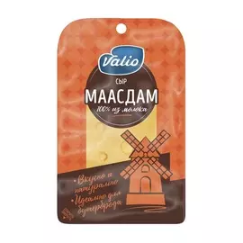 Сыр полутвердый "Маасдам" м.д.ж. 45% Valio 120 г, Россия, БЗМЖ