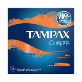 Тампоны с апликатором Compak Super Plus, Tampax, 16 шт., Венгрия