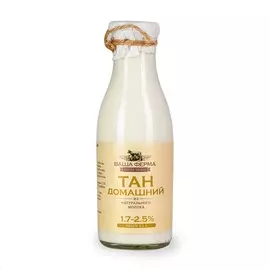Тан Ваша Ферма Домашний 1.7-2.5% 500г бутылка Россия, БЗМЖ