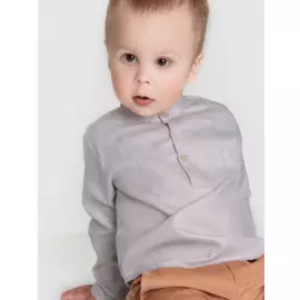 Рубашка с длинными рукавами, кокеткой и застежкой на 3 пуговицы