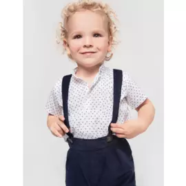 Штаны на лямках из синего микровельвета