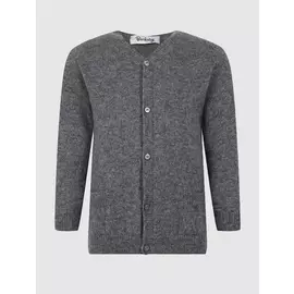Вязанай кардиган темно-серого цвета из 100% кашемира