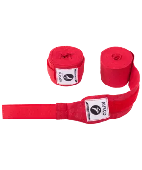 Бинт боксерский Rusco, 3,5м, х/б, красный (1/20)