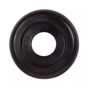 Диск обрезиненный, черного цвета 26 мм MB Barbell МВ-PltB26-0,75