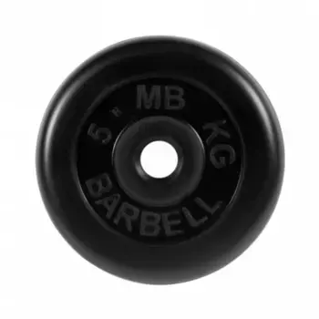 Диск обрезиненный, черного цвета 26 мм MB Barbell MB-PltB26-5