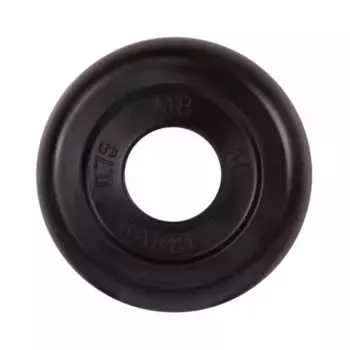 Диск обрезиненный, черного цвета, 31 мм MB Barbell MB-PltB31-0,75