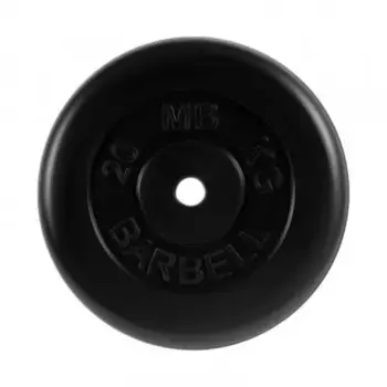 Диск обрезиненный, черного цвета, 31 мм MB Barbell МВ-PltB31-20