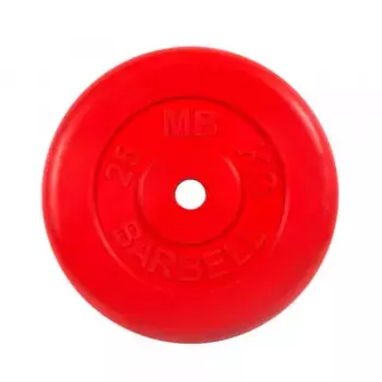 Диск обрезиненный, красного цвета 26 мм MB Barbell MB-PltC26-25