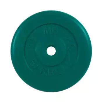 Диск обрезиненный, зеленого цвета 26 мм MB Barbell МВ-PltC26-10