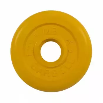 Диск обрезиненный, желтого цвета 26 мм MB Barbell MB-PltC26-1,25