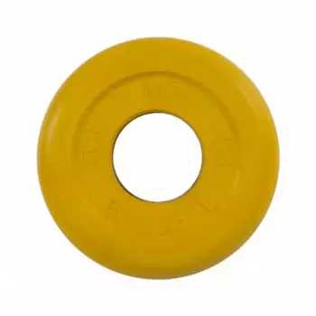 Диск обрезиненный желтого цвета, 31 мм MB Barbell МВ-PltC31-0,5