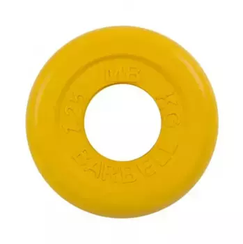 Диск обрезиненный желтого цвета, 51 мм MB Barbell MB-PltC51-1.25
