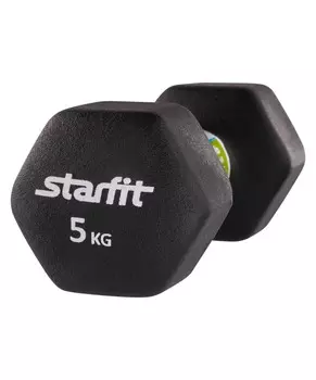 Гантель неопреновая STARFIT DB-201 5 кг, черный (1 шт.) 1/4