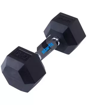 Гантель обрезиненная STARFIT DB-301 12 кг, черная
