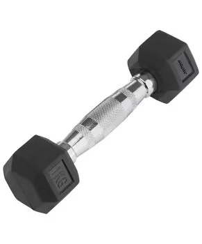 Гантель обрезиненная STARFIT DB-301 1 кг, черная 1/20