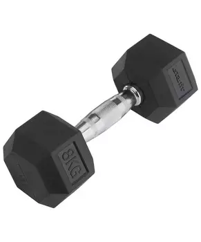 Гантель обрезиненная STARFIT DB-301 8 кг, черная 1/2