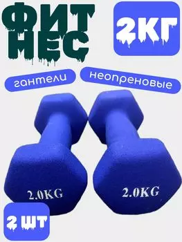 Гантель виниловая (железная) 2 кг 2шт