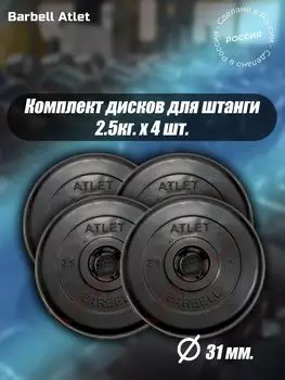 Комплект Дисков MB Barbell MB-AtletB31 2.5кг. / 4 шт.