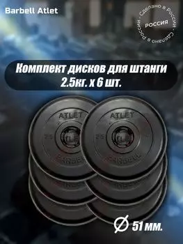 Комплект Дисков MB Barbell MB-AtletB51 2,5кг. / 6 шт.