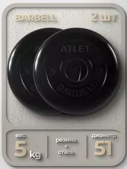 Комплект Дисков MB Barbell MB-AtletB51 5кг. / 2 шт.